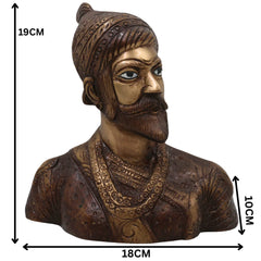 Brass Maharaj Shivaji Sculpture | Shivaji Maharaj Sculpture, Gold, 7.5 Inch, 1 Piece