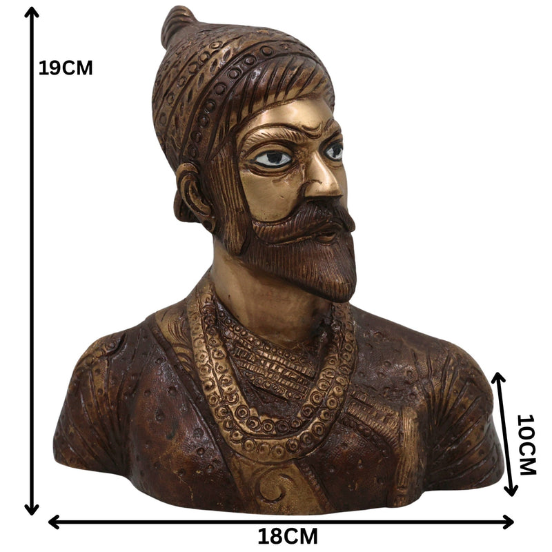 Brass Maharaj Shivaji Sculpture | Shivaji Maharaj Sculpture, Gold, 7.5 Inch, 1 Piece