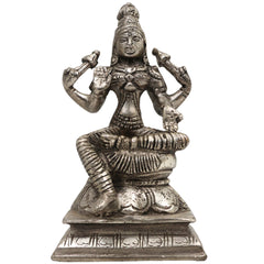 Handcrafted Brass Mahalakshmi Idol | Shri Lakshmi Devi | Gajalakshmi | Pital Laxmi Murti for Pooja, Home Temple & Decor, Gold, 5 Inch, 1 Piece