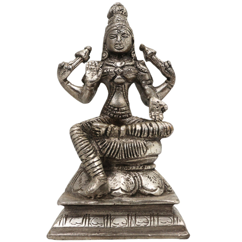 Handcrafted Brass Mahalakshmi Idol | Shri Lakshmi Devi | Gajalakshmi | Pital Laxmi Murti for Pooja, Home Temple & Decor, Gold, 5 Inch, 1 Piece
