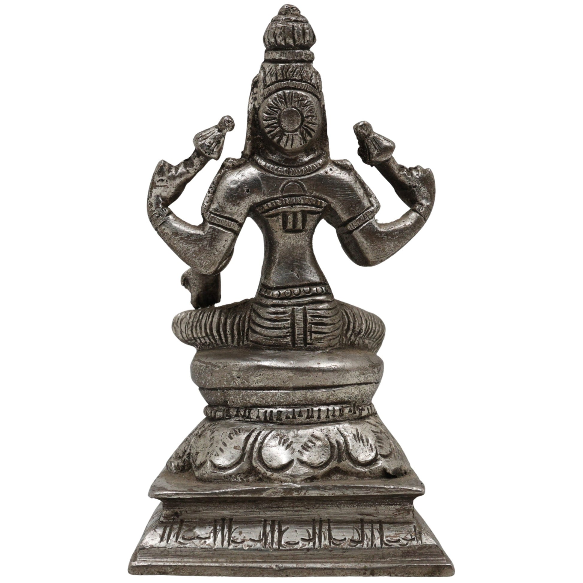 Handcrafted Brass Mahalakshmi Idol | Shri Lakshmi Devi | Gajalakshmi | Pital Laxmi Murti for Pooja, Home Temple & Decor, Gold, 5 Inch, 1 Piece