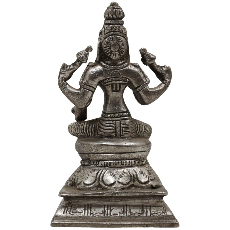 Handcrafted Brass Mahalakshmi Idol | Shri Lakshmi Devi | Gajalakshmi | Pital Laxmi Murti for Pooja, Home Temple & Decor, Gold, 5 Inch, 1 Piece