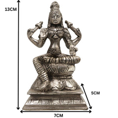 Handcrafted Brass Mahalakshmi Idol | Shri Lakshmi Devi | Gajalakshmi | Pital Laxmi Murti for Pooja, Home Temple & Decor, Gold, 5 Inch, 1 Piece