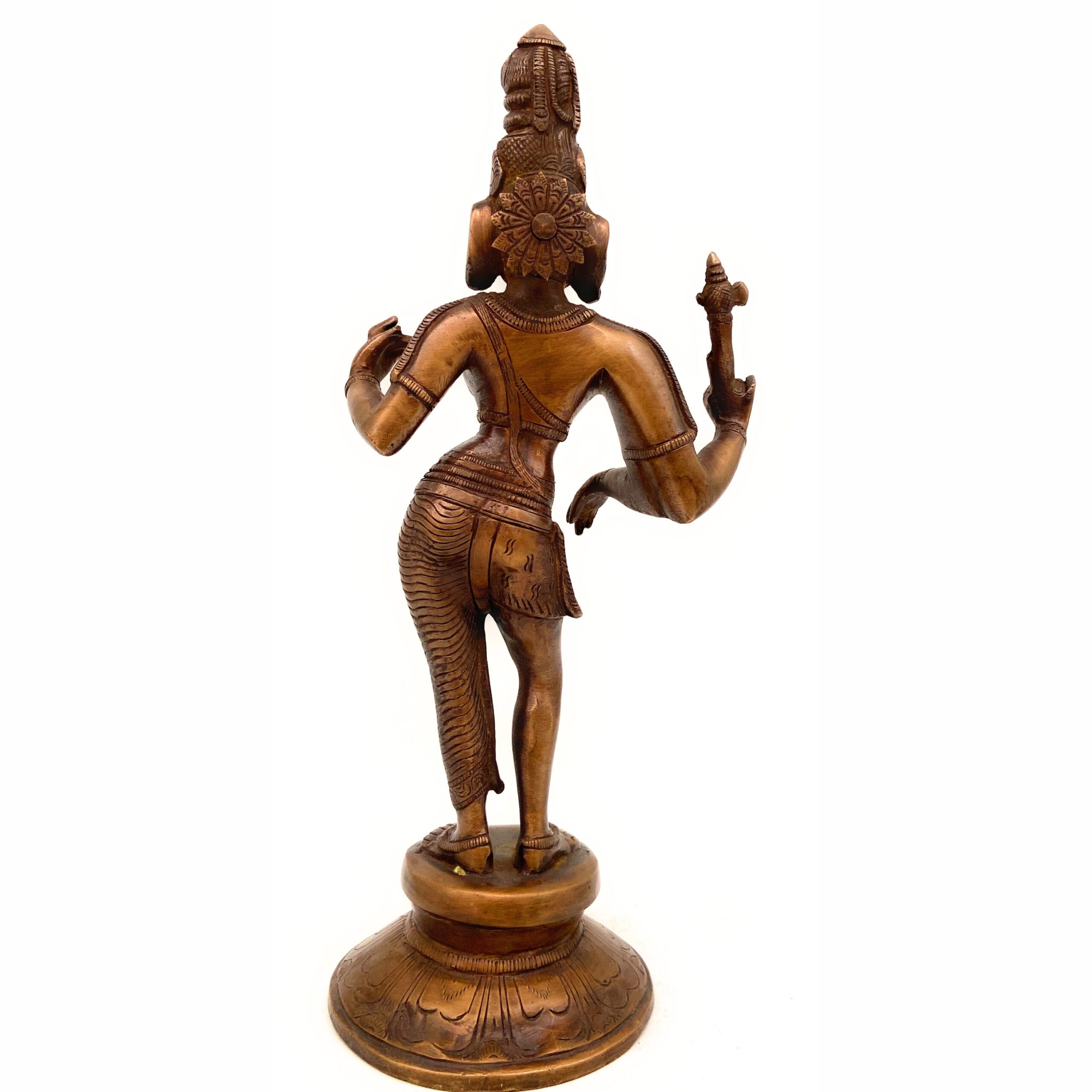 Brass Ardhanarishvara Idol | Ardhnarishwar Murti | Shiv Parvati Statue | Lord Shiva Shakti Dual Form | Pooja Room Decor, Gold, 11 Inch, 1 Piece