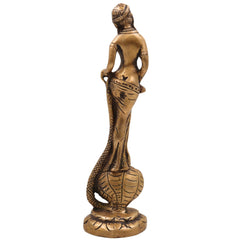 Brass Nag Kanya Statue | Brass Naga Kanya Statue | Nag Kanya Idol | Brass Snake Goddess Nag Kanya Statue Fertility Goddess Mansa Devi, Gold, 9.5 Inch, 1 Piece