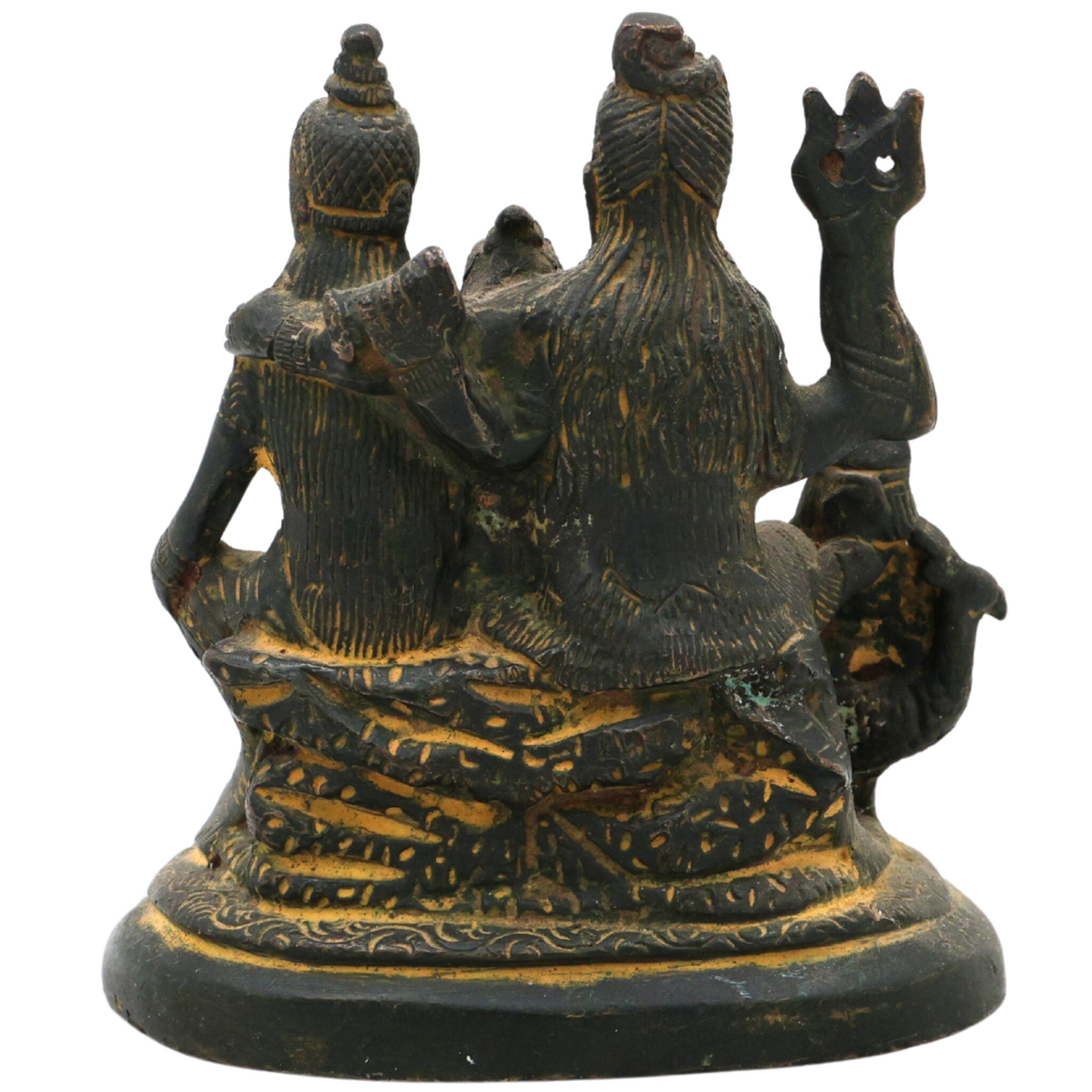 Brass Shiv Pariwar Sculpture With Parwati, Ganesha, Shiva And Lingam | Shiv Pariwar | Shivaparivar | Shivparivar Murti, Multicolor, 4.5 Inch, 1 Piece
