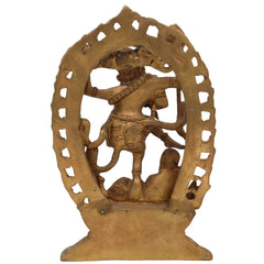 Brass Nataraja Idol, Dancing Shiva Murti, Chidambaram Nataraj Statue, Lord of Cosmic Dance, Tandava Shiva Pratima, Handcrafted Pittal Nataraja for Home, Temple, Puja & Gifting, Gold, 9 Inch, 1 Piece