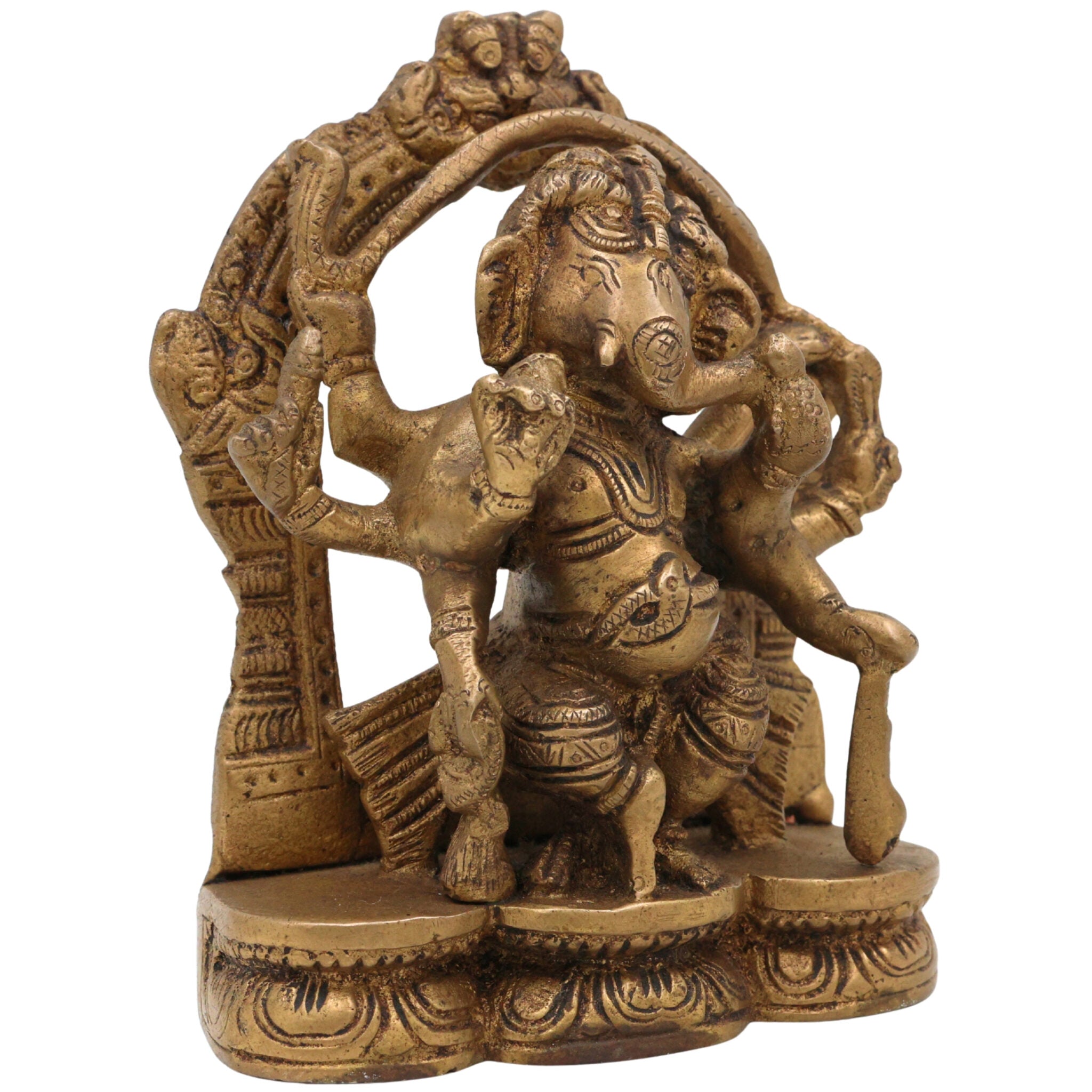Handcrafted Brass Ganesha Idol | Vinayaka Ganpati Murti | Ganesh Statue for Pooja, Home Temple, Decor & Gift, 5 Inch, 1 Piece