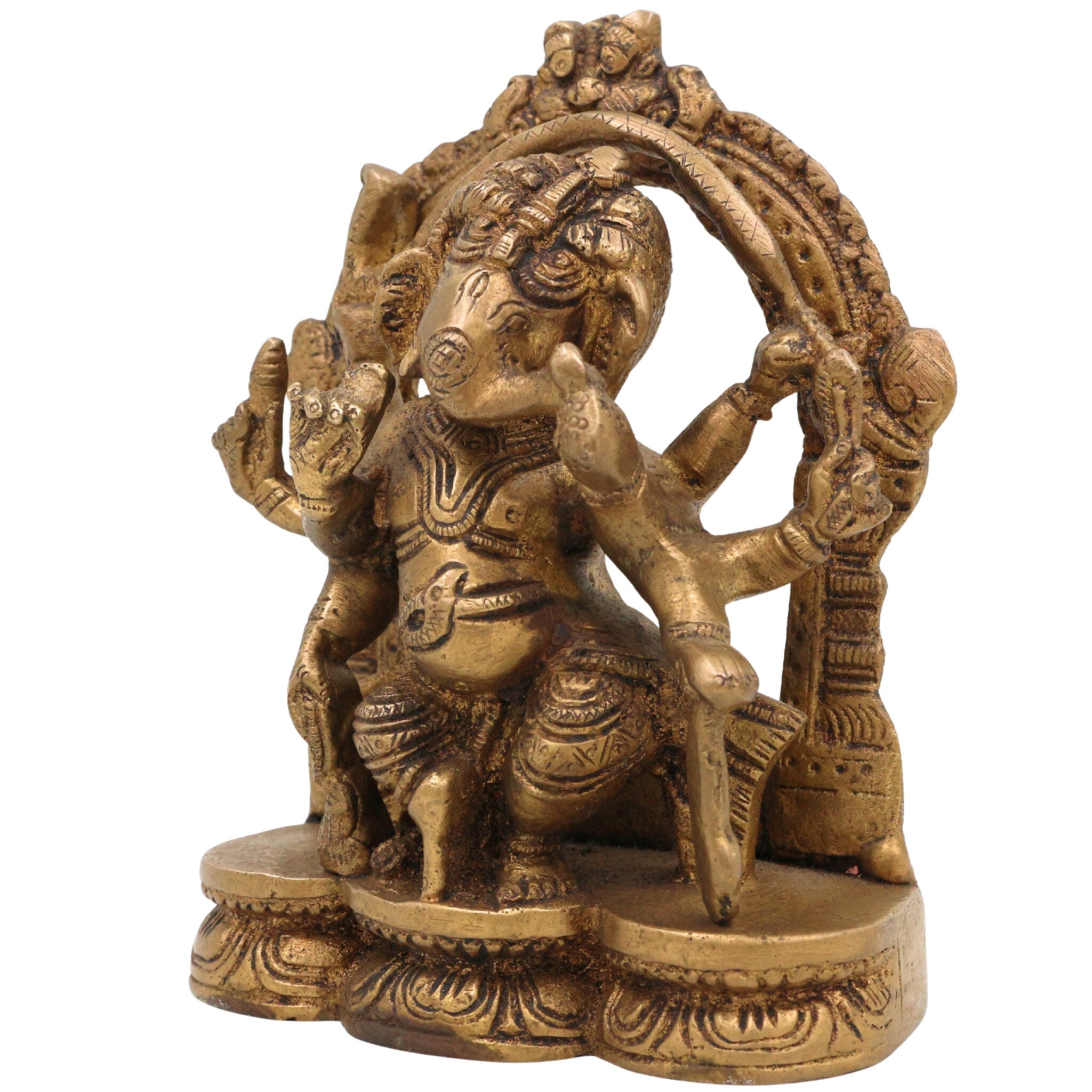 Handcrafted Brass Ganesha Idol | Vinayaka Ganpati Murti | Ganesh Statue for Pooja, Home Temple, Decor & Gift, 5 Inch, 1 Piece