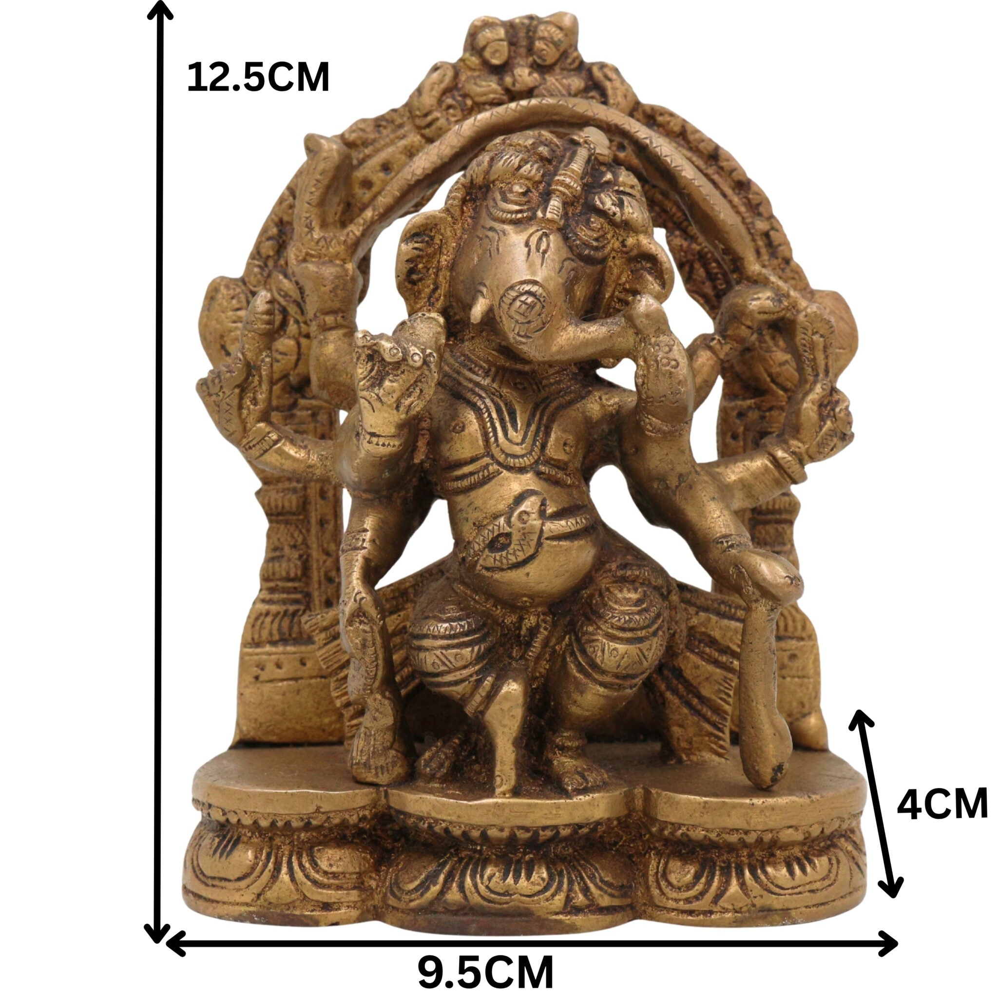 Handcrafted Brass Ganesha Idol | Vinayaka Ganpati Murti | Ganesh Statue for Pooja, Home Temple, Decor & Gift, 5 Inch, 1 Piece
