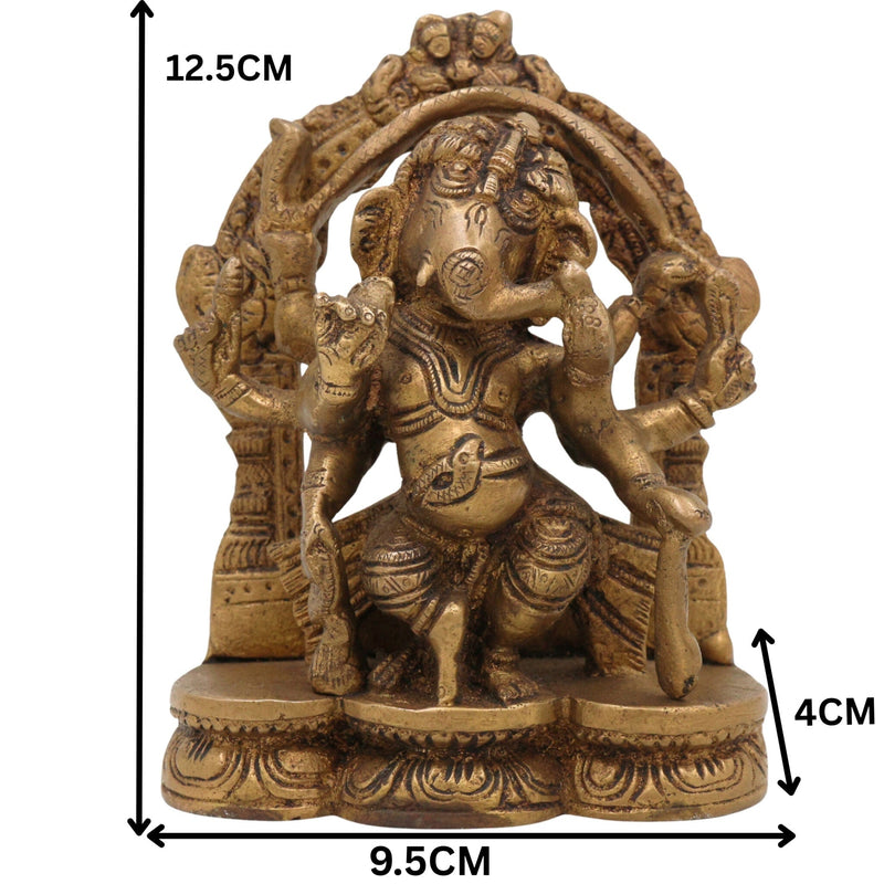 Handcrafted Brass Ganesha Idol | Vinayaka Ganpati Murti | Ganesh Statue for Pooja, Home Temple, Decor & Gift, 5 Inch, 1 Piece