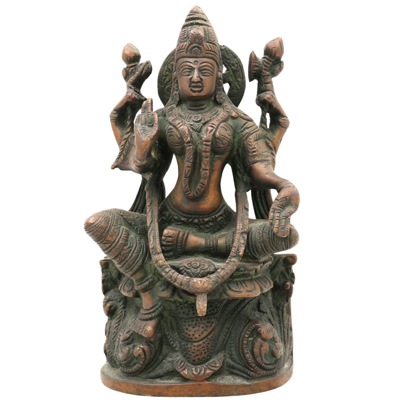 Handcrafted Brass Maha Lakshmi Idol for Pooja – Mahalakshmi | Laxmi Devi | Shri | Kamala | Ashta Lakshmi Murti for Home Temple & Gifts Ask ChatGPT, Gold, 7.5 Inch, 1 Piece