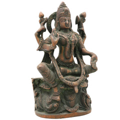 Handcrafted Brass Maha Lakshmi Idol for Pooja – Mahalakshmi | Laxmi Devi | Shri | Kamala | Ashta Lakshmi Murti for Home Temple & Gifts Ask ChatGPT, Gold, 7.5 Inch, 1 Piece