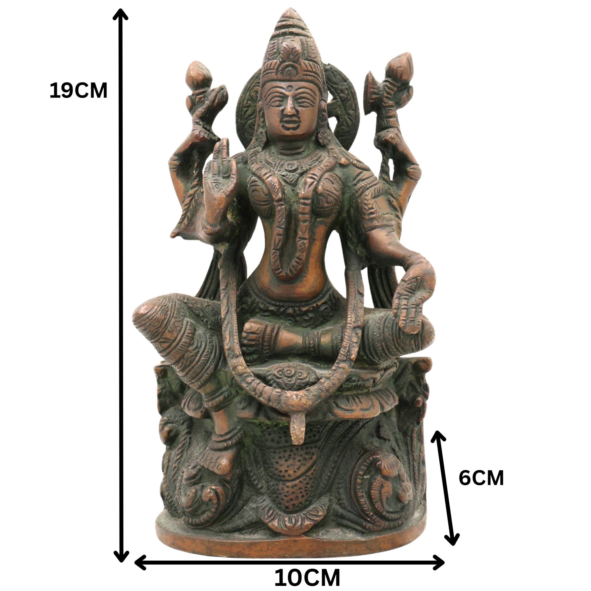 Handcrafted Brass Maha Lakshmi Idol for Pooja – Mahalakshmi | Laxmi Devi | Shri | Kamala | Ashta Lakshmi Murti for Home Temple & Gifts Ask ChatGPT, Gold, 7.5 Inch, 1 Piece