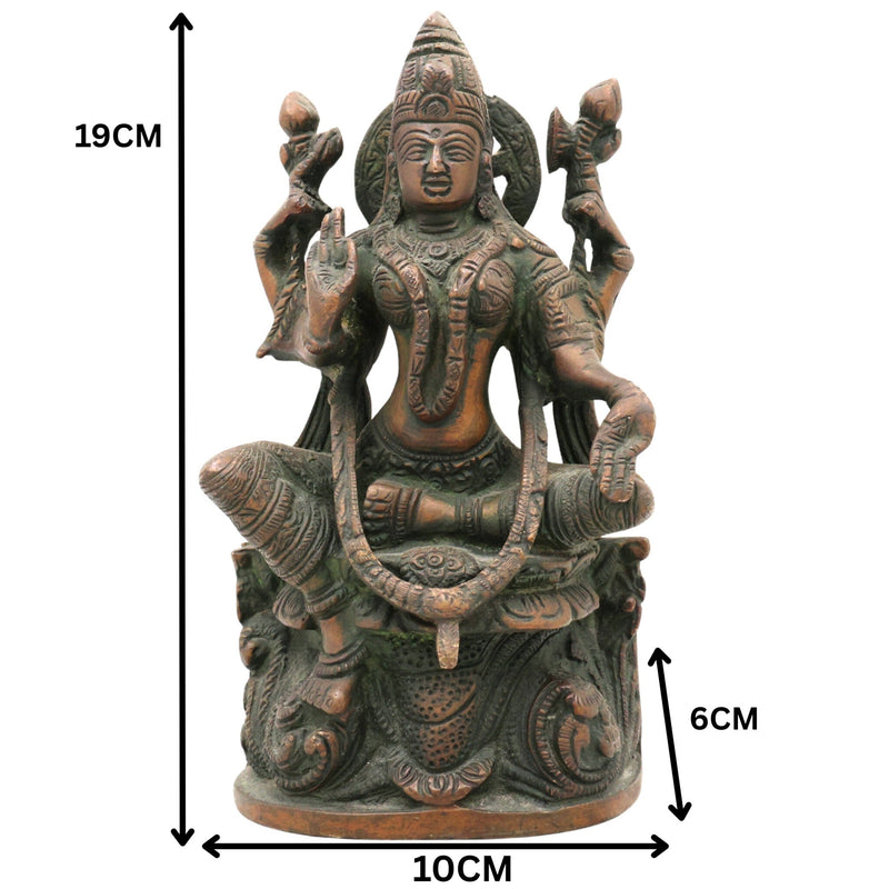 Handcrafted Brass Maha Lakshmi Idol for Pooja – Mahalakshmi | Laxmi Devi | Shri | Kamala | Ashta Lakshmi Murti for Home Temple & Gifts Ask ChatGPT, Gold, 7.5 Inch, 1 Piece