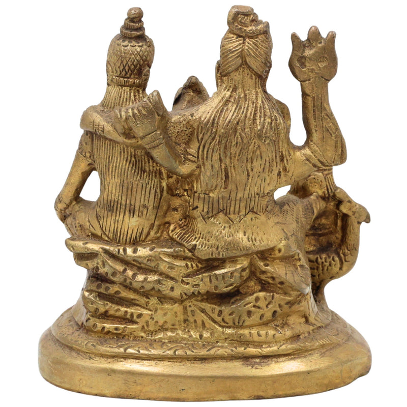 Brass Shiv Pariwar Sculpture With Parwati, Ganesha, Shiva And Lingam | Shiv Pariwar | Shivaparivar | Shivparivar Murti, Multicolor, 5 Inch, 1 Piece