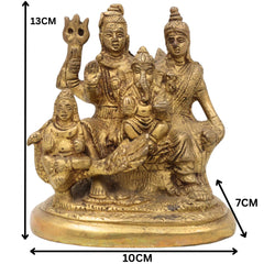 Brass Shiv Pariwar Sculpture With Parwati, Ganesha, Shiva And Lingam | Shiv Pariwar | Shivaparivar | Shivparivar Murti, Multicolor, 5 Inch, 1 Piece