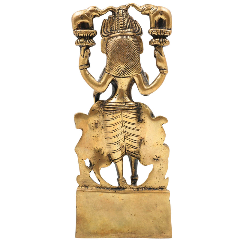 Handcrafted Brass Gaja Lakshmi Idol – Lakshmi Devi with Elephants | Gajalakshmi | Kamala | Padma | Prosperity & Wealth Murti for Pooja, Home Temple & Decor, Gold, 8.5 Inch, 1 Piece