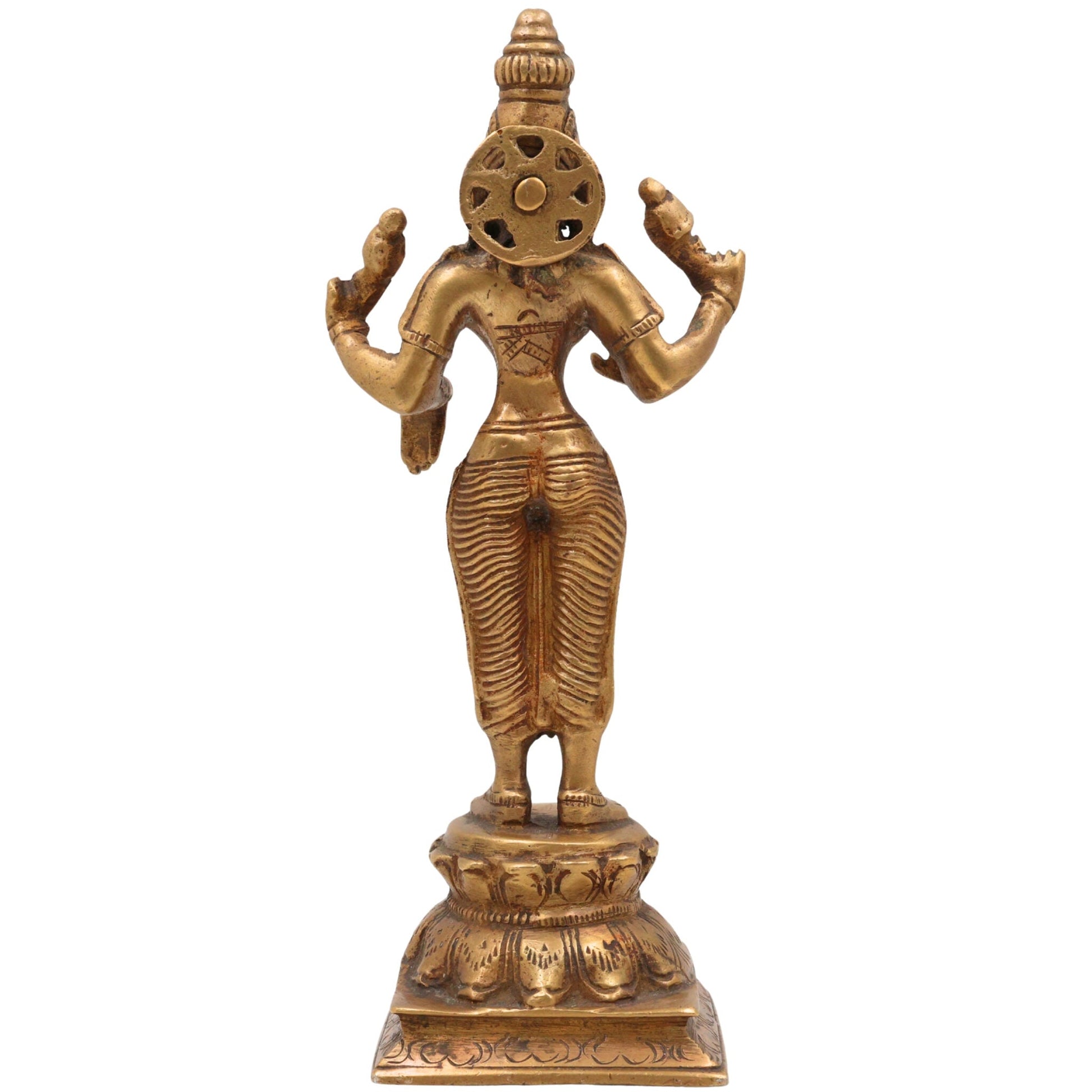 Handcrafted Mahalakshmi Brass Idol | Pital Laxmi Murti | Ashta Lakshmi Vigraham for Pooja, Home Temple & Gifts, Gold, 3 Inch, 1 Piece