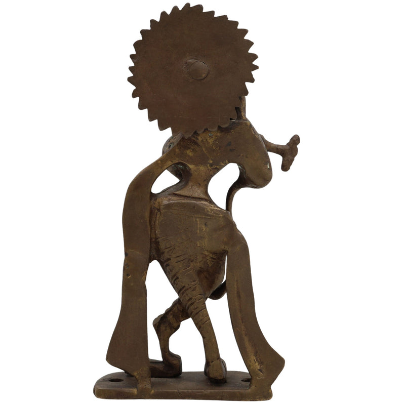 Brass Lord Krishna Idol | Bal Gopal, Govinda, Kanha, Murli Manohar, Shyamsundar, Banke Bihari Murti for Puja, Home Temple & Decor, Gold, 6.5 Inch, 1 Piece