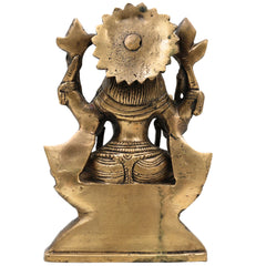 Handcrafted Brass Mahalakshmi Idol – Shri Laxmi | Gajalakshmi | Padmavati | Ashta Lakshmi Murti for Pooja, Home Temple & Gift,Gold, 3.5 Inch, 1 Piece