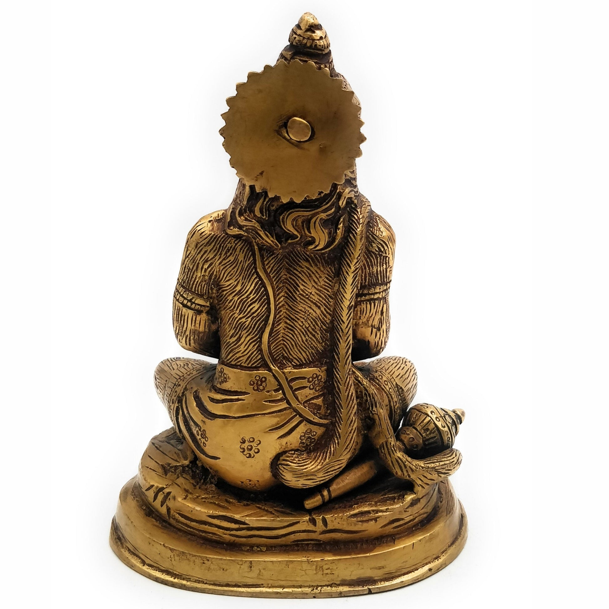 Brass Hanuman Idol for Home Temple – Anjaneya | Bajrangbali | Pawan Putra | Mahavira Murti for Pooja, Decor & Gift (20cm, 1.6KG),Gold, 8 Inch, 1 Piece