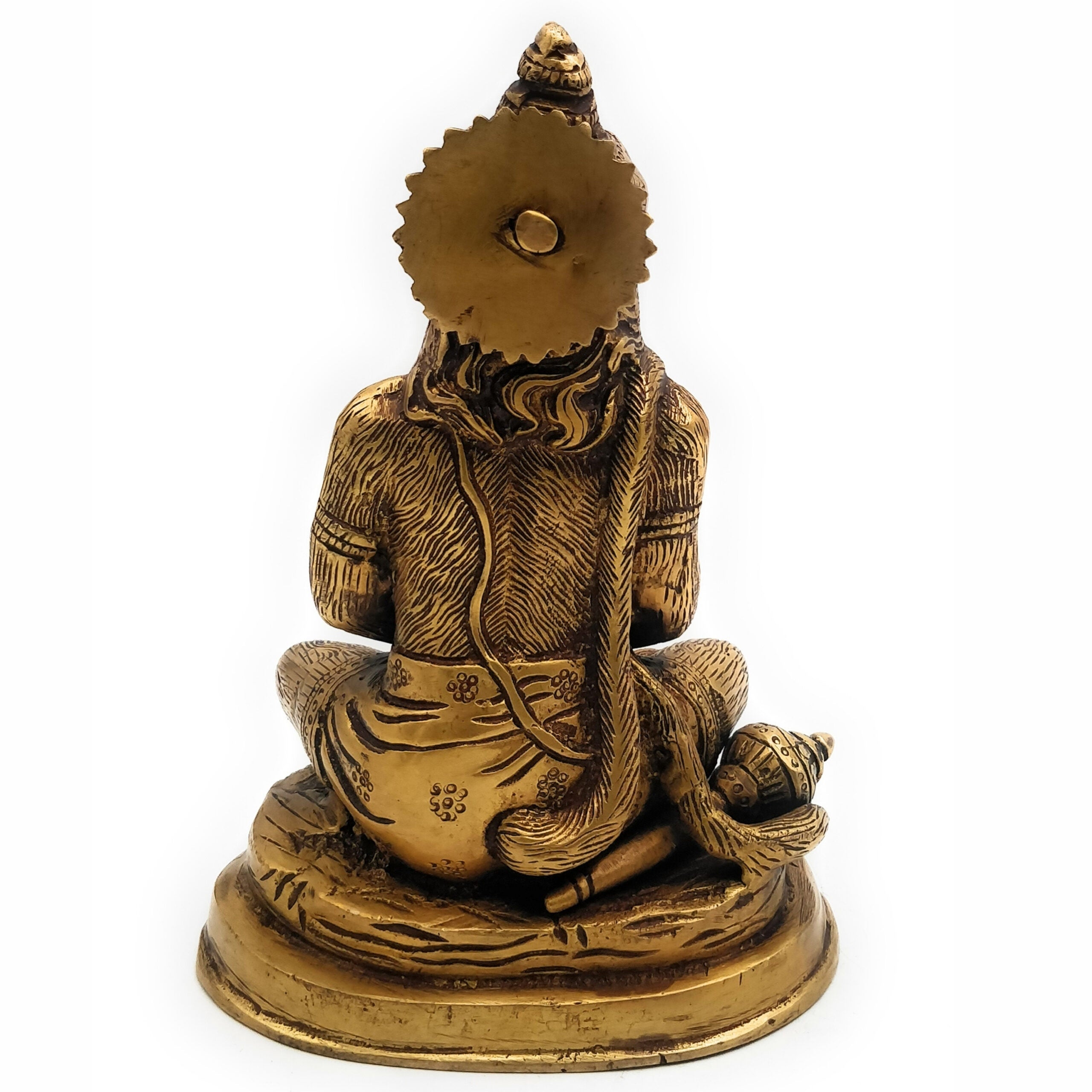 Brass Hanuman Idol for Home Temple – Anjaneya | Bajrangbali | Pawan Putra | Mahavira Murti for Pooja, Decor & Gift (20cm, 1.6KG),Gold, 8 Inch, 1 Piece