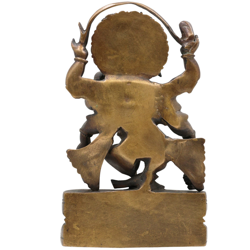 Handcrafted Brass Ganesha Idol | Ganpati Ganapati Vinayaka Murti for Home Temple Pooja Decor | Peetal Gajanana Statue, Black, 9.5 Inch, 1 Piece