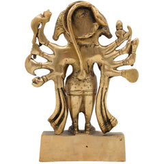 Panchmukhi Hanuman Brass Idol – Bajrang Bali Maruti Anjaneya Murti | Vastu Pooja Statue | Pavanputra Peetal Ram Bhakt Mahavira Sculpture for Home Temple Decor & Gift, Gold, 8 Inch, 1 Piece