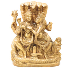Brass Shiva Parvati Idol, Ardhnarishwar Gauri Shankar Murti, Uma Maheshwar Shiv Shakti Statue for Puja, Home Decor & Gifts,Gold, 10 Inch, 1 Piece