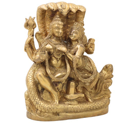 Brass Shiva Parvati Idol, Ardhnarishwar Gauri Shankar Murti, Uma Maheshwar Shiv Shakti Statue for Puja, Home Decor & Gifts,Gold, 10 Inch, 1 Piece
