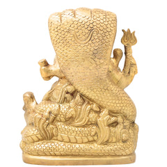 Brass Shiva Parvati Idol, Ardhnarishwar Gauri Shankar Murti, Uma Maheshwar Shiv Shakti Statue for Puja, Home Decor & Gifts,Gold, 10 Inch, 1 Piece