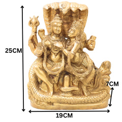 Brass Shiva Parvati Idol, Ardhnarishwar Gauri Shankar Murti, Uma Maheshwar Shiv Shakti Statue for Puja, Home Decor & Gifts,Gold, 10 Inch, 1 Piece