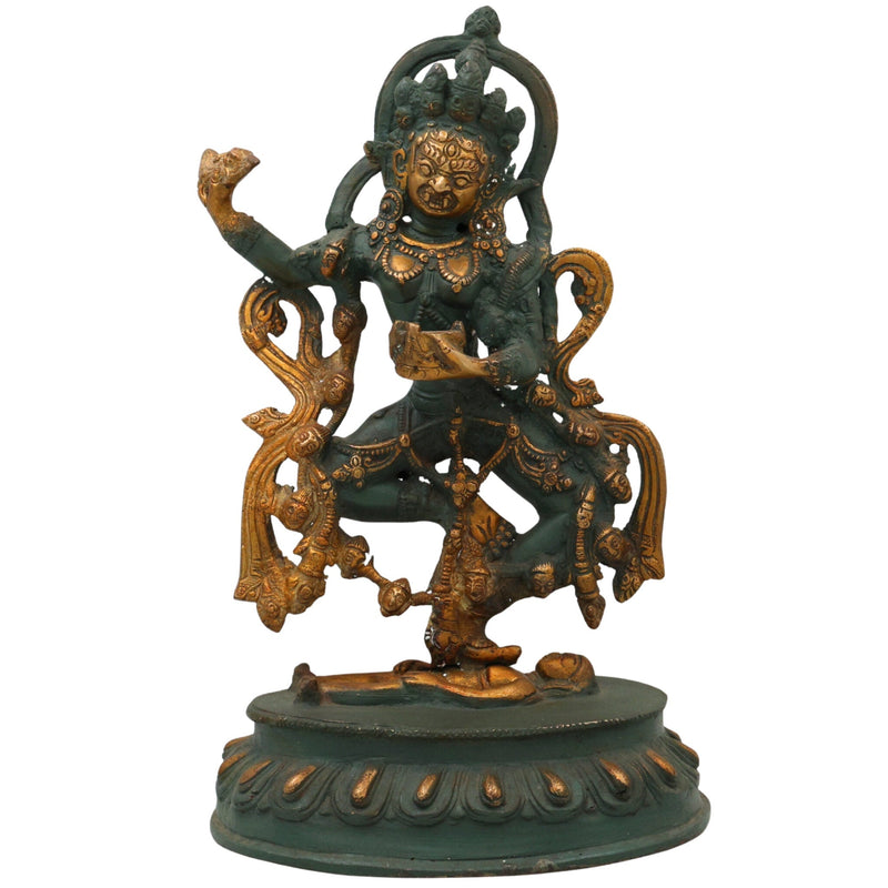 Brass Kali Idol | Buddhist Vajrayogini | Krodha Kali |Brass Maha Kali| Goddess Kali Statue | Kali Murti | Kali Statue Brass | Guhyakali, Multicolor, 14 Inch, 1 Piece