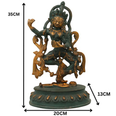 Brass Kali Idol | Buddhist Vajrayogini | Krodha Kali |Brass Maha Kali| Goddess Kali Statue | Kali Murti | Kali Statue Brass | Guhyakali, Multicolor, 14 Inch, 1 Piece
