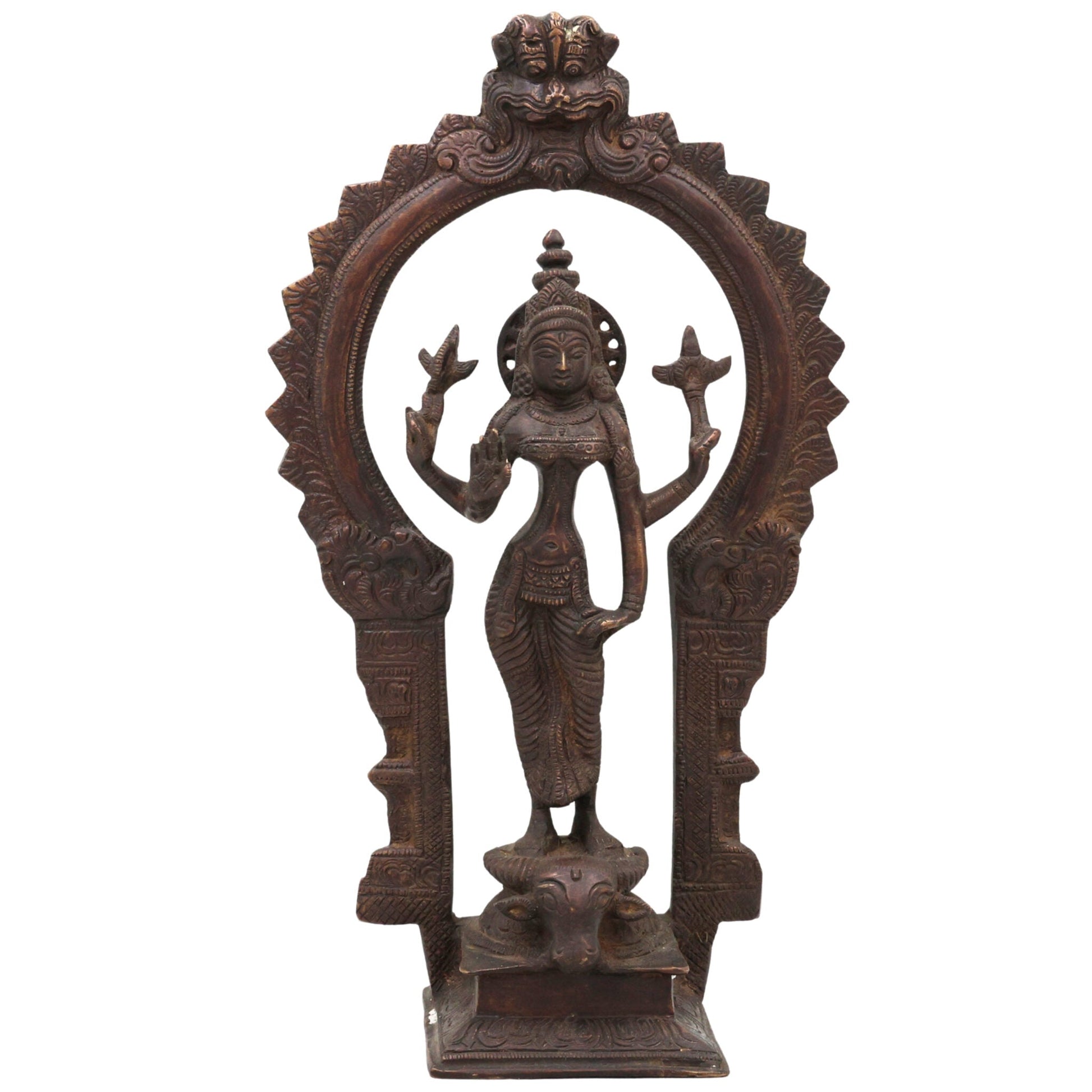 Brass Durga Devi Idol – Simhavahini Mahishasura Mardini Maa Shakti Murti for Pooja Room, Navratri, Home Temple & Decor – Handcrafted Bhavani Statue, 12 Inch, 1 Piece
