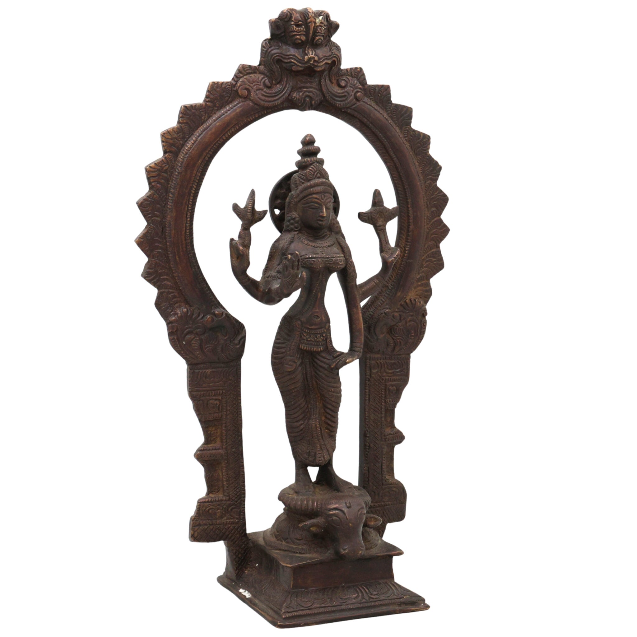 Brass Durga Devi Idol – Simhavahini Mahishasura Mardini Maa Shakti Murti for Pooja Room, Navratri, Home Temple & Decor – Handcrafted Bhavani Statue, 12 Inch, 1 Piece