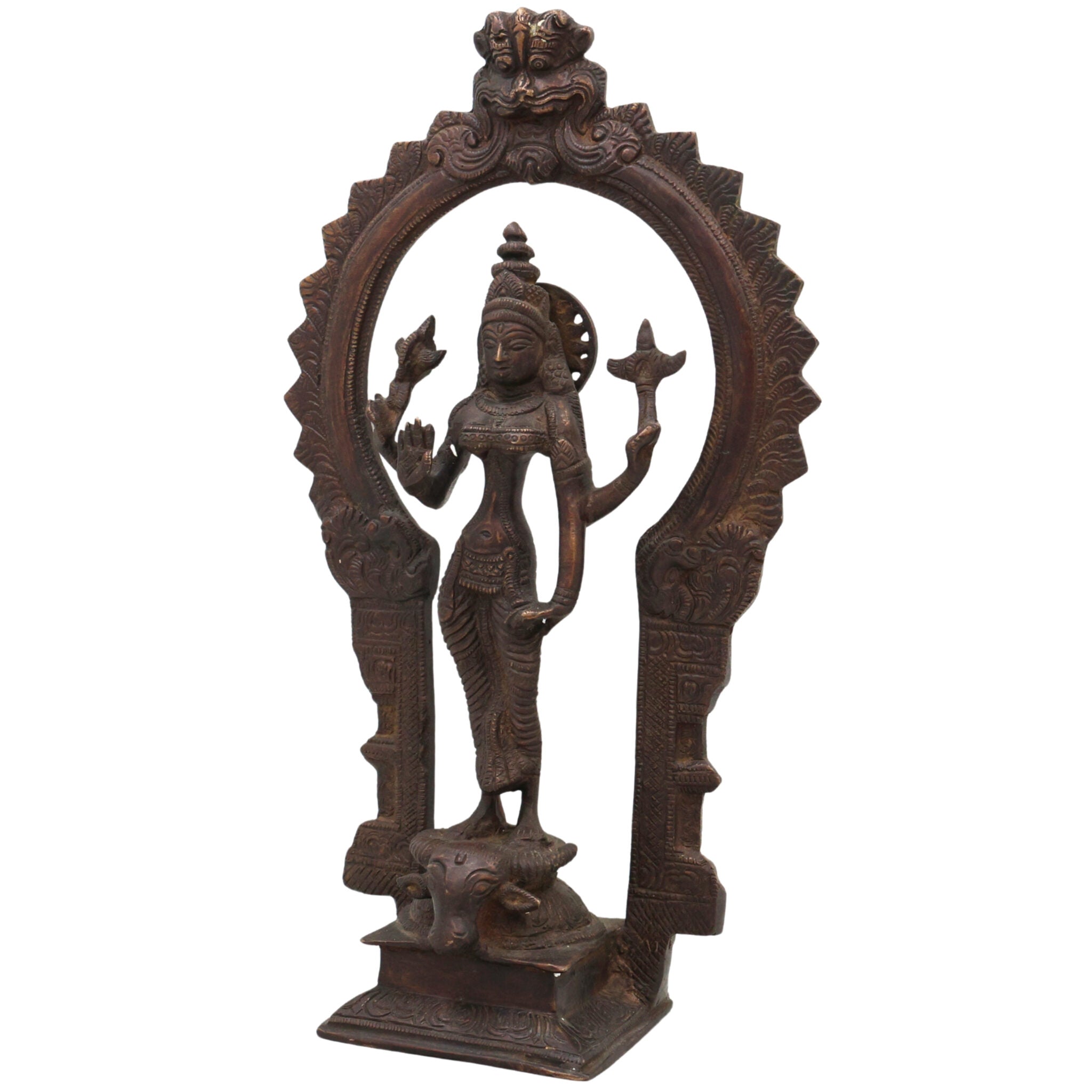 Brass Durga Devi Idol – Simhavahini Mahishasura Mardini Maa Shakti Murti for Pooja Room, Navratri, Home Temple & Decor – Handcrafted Bhavani Statue, 12 Inch, 1 Piece