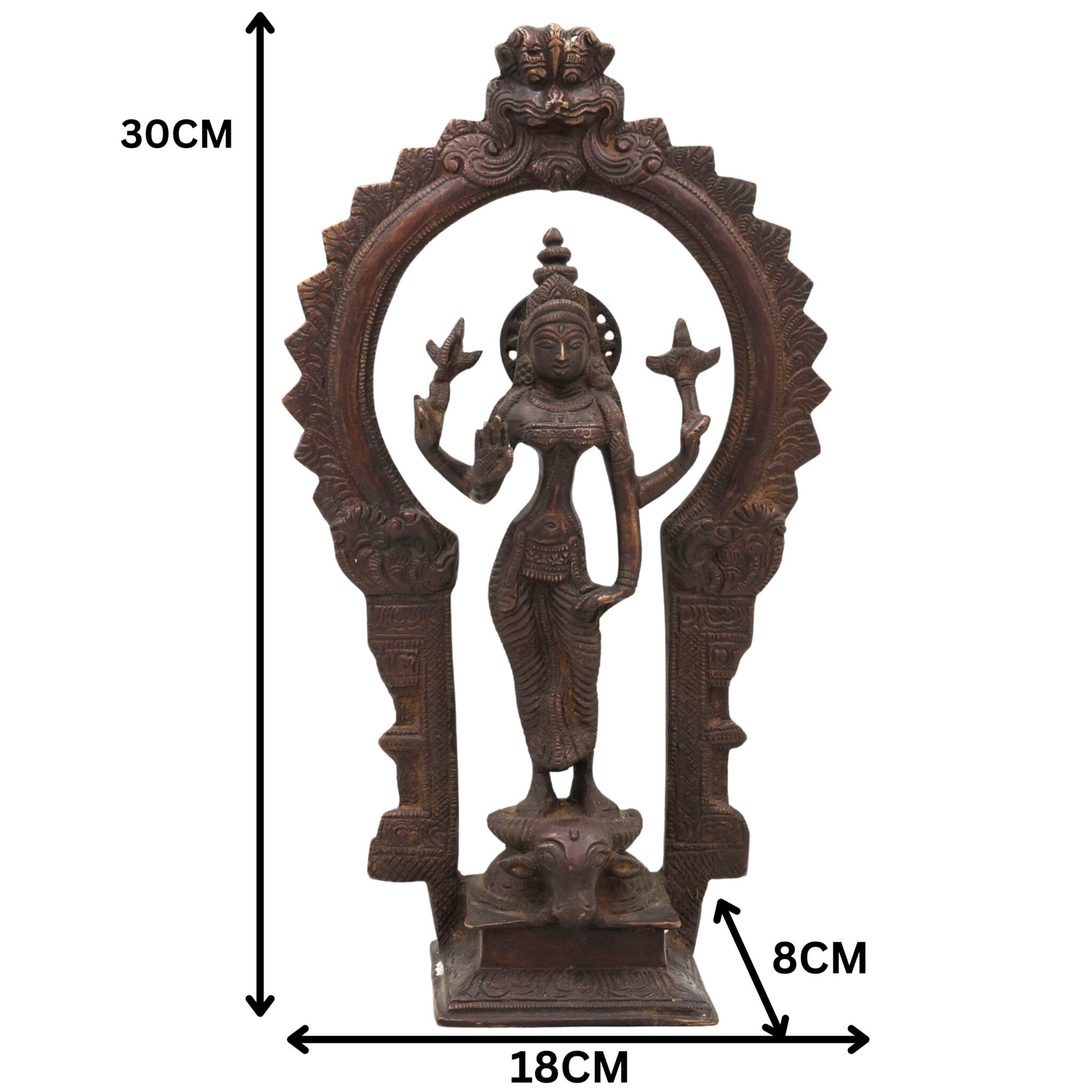 Brass Durga Devi Idol – Simhavahini Mahishasura Mardini Maa Shakti Murti for Pooja Room, Navratri, Home Temple & Decor – Handcrafted Bhavani Statue, 12 Inch, 1 Piece