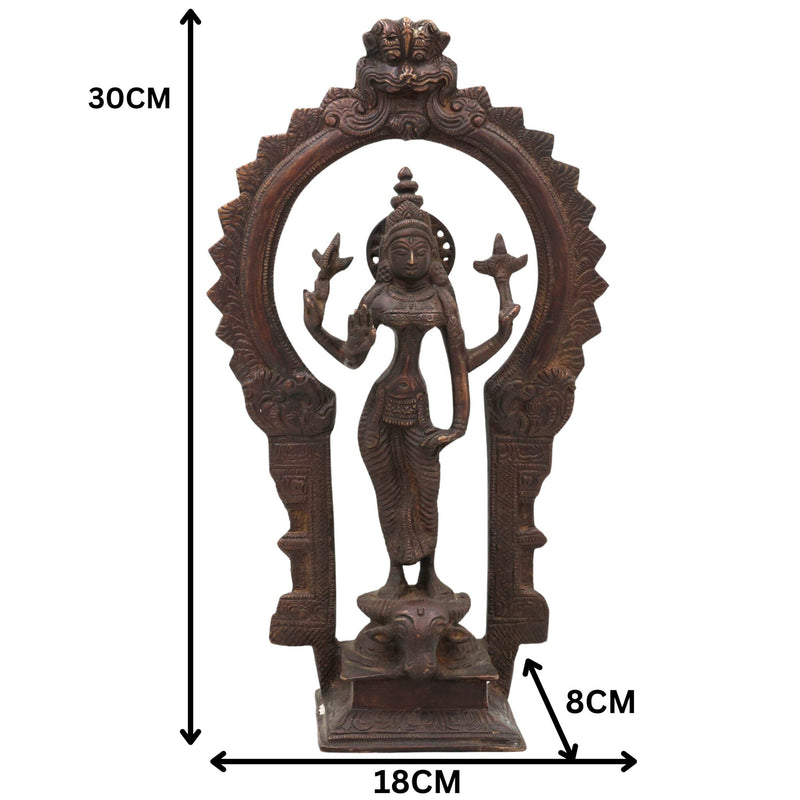 Brass Durga Devi Idol – Simhavahini Mahishasura Mardini Maa Shakti Murti for Pooja Room, Navratri, Home Temple & Decor – Handcrafted Bhavani Statue, 12 Inch, 1 Piece