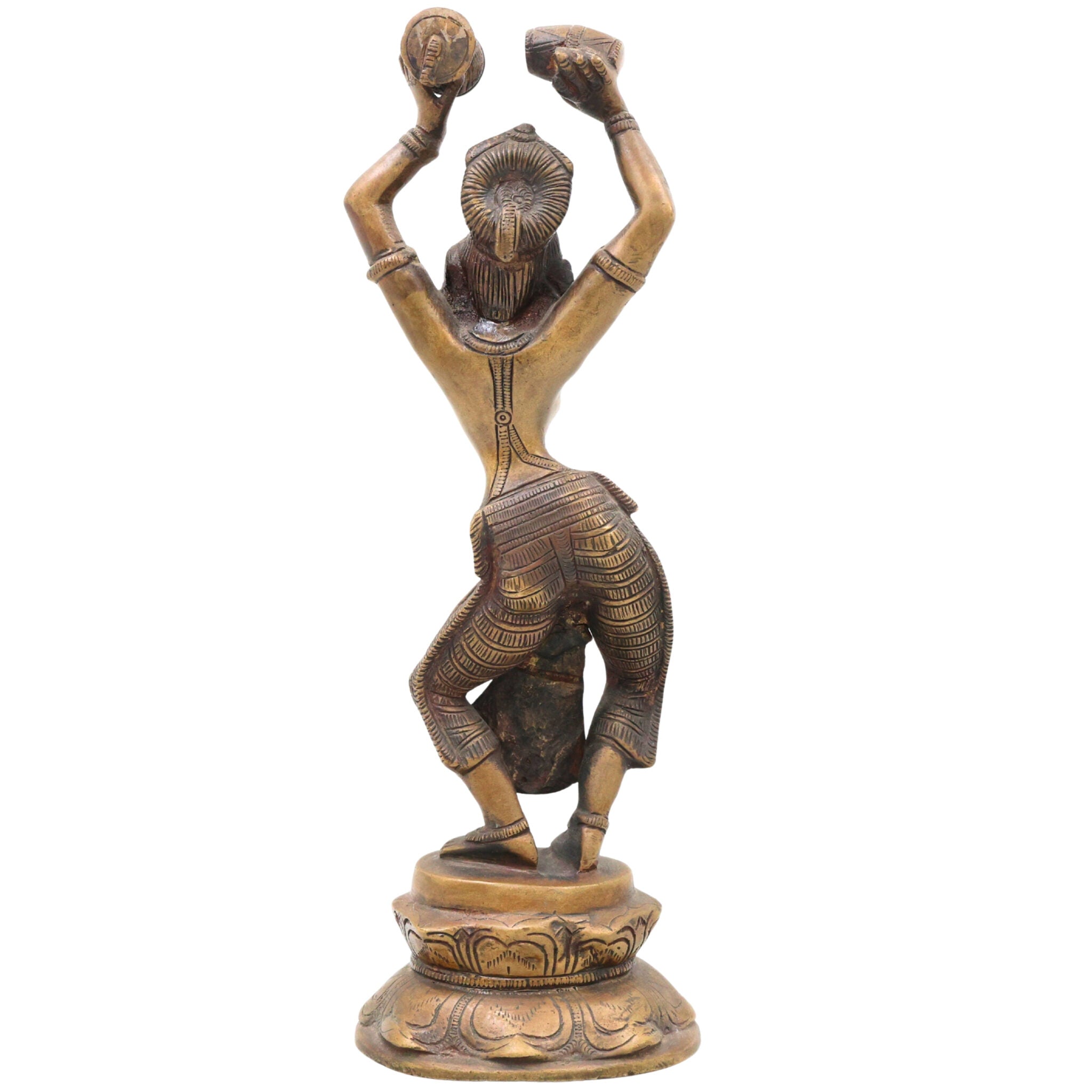 Brass Dancing Apsara Idol | Dancing Lady Showpieces | Apsara | Brass Apsara Idol | Dancing Girl, Gold, 11.5 Inch, 1 Piece