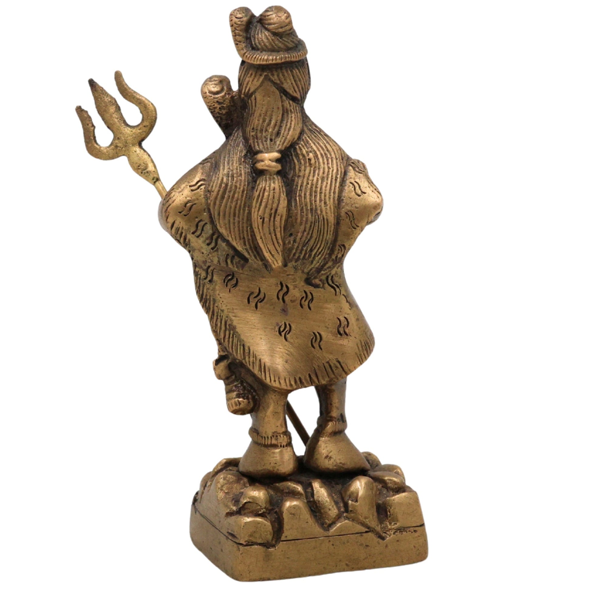 Brass Shiva Statues |Lord Shiv Idol | Shankar Idol | Shiva Brass|Lord Shiva Idols|Shankar Murti For Gift| Shiva Brass Statue| Home Decor | Showpiece, Gold, 4.5 Inch, 1 Piece