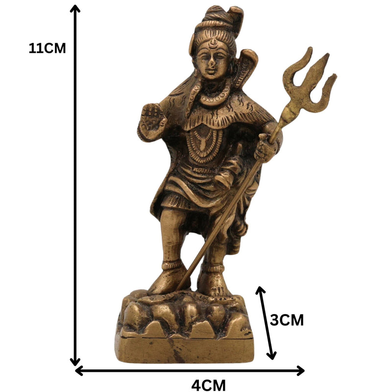Brass Shiva Statues |Lord Shiv Idol | Shankar Idol | Shiva Brass|Lord Shiva Idols|Shankar Murti For Gift| Shiva Brass Statue| Home Decor | Showpiece, Gold, 4.5 Inch, 1 Piece