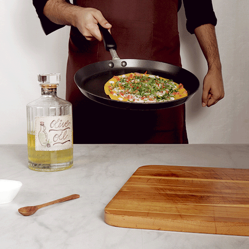 Meyer Premium Non-Stick (3mm thick)28cm Flat Dosa Tawa, Black