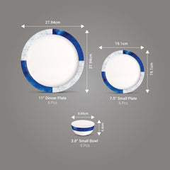 Lissome Dinner Set - Blue Geometry (Melamine)