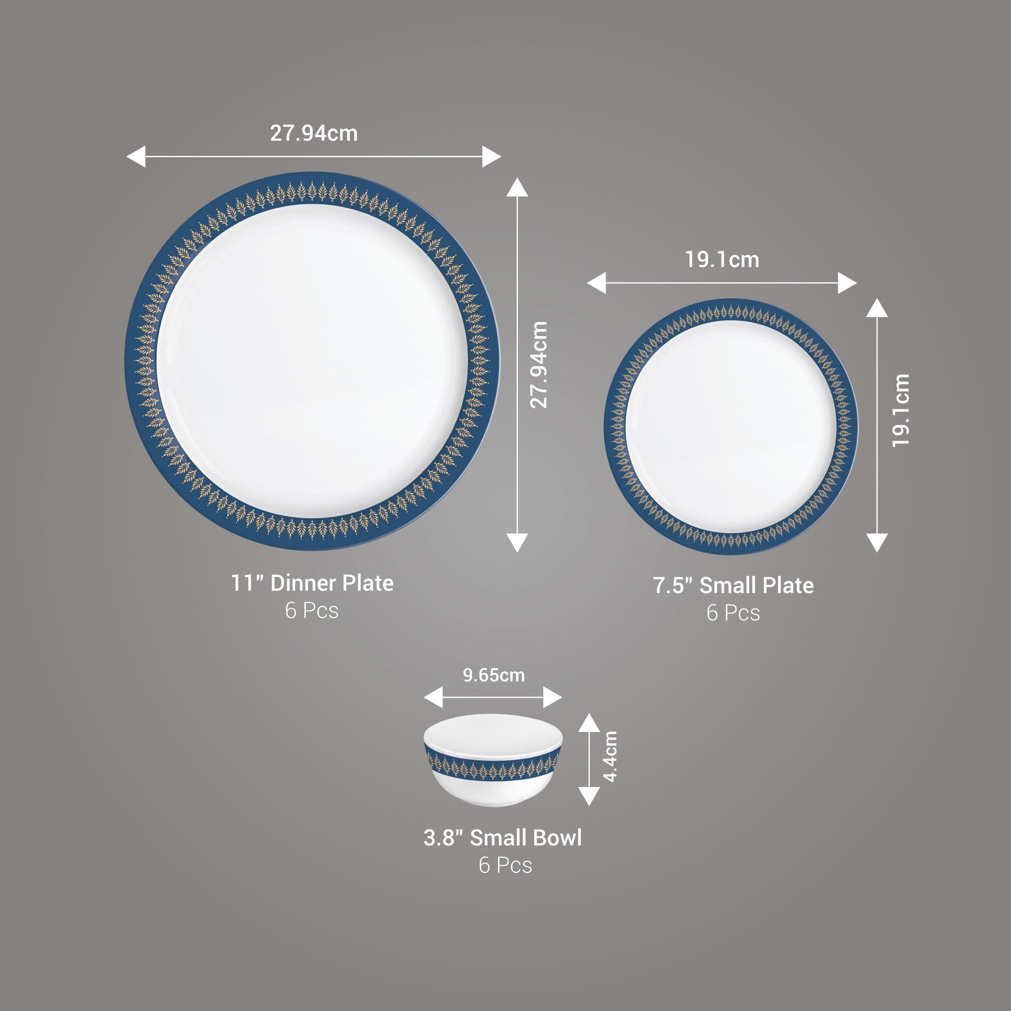 Lissome Dinner Set - Blue Lux (Melamine)