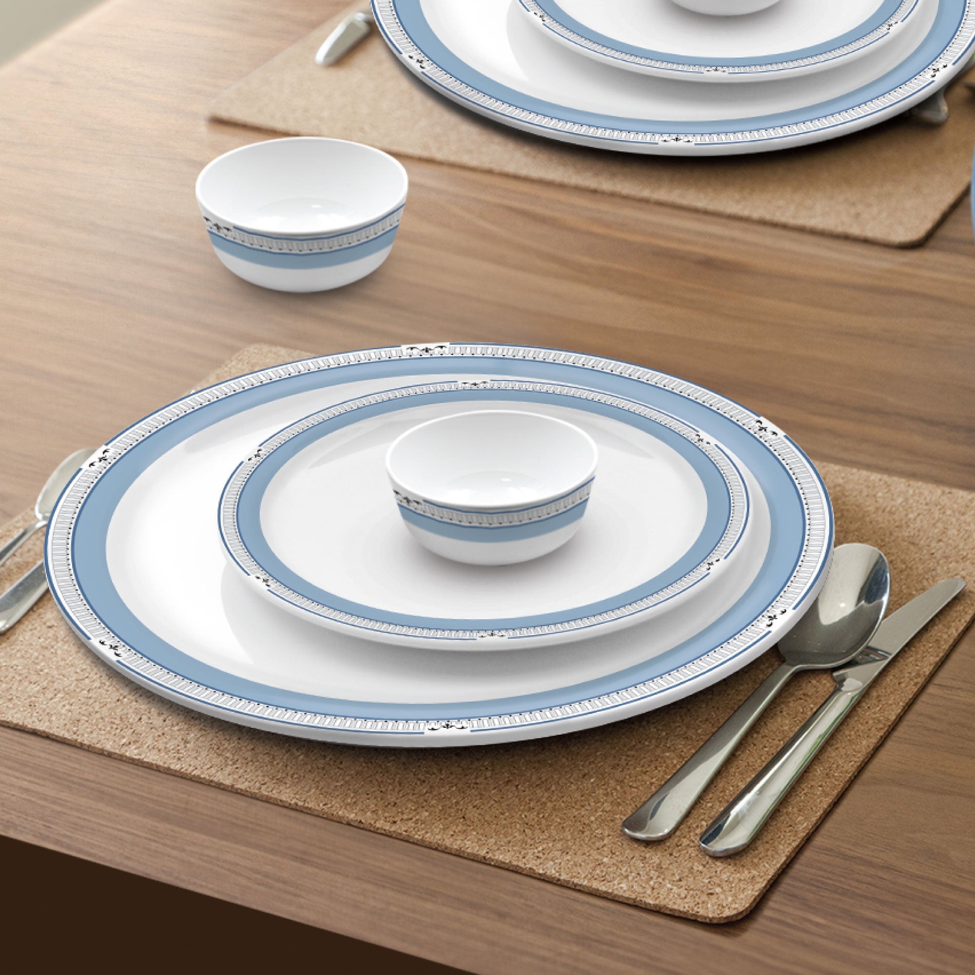Lissome Dinner Set - Blue Elegance (Melamine)