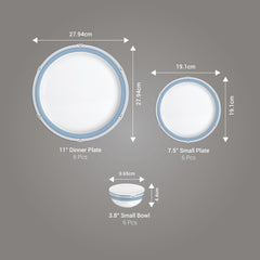 Lissome Dinner Set - Blue Elegance (Melamine)