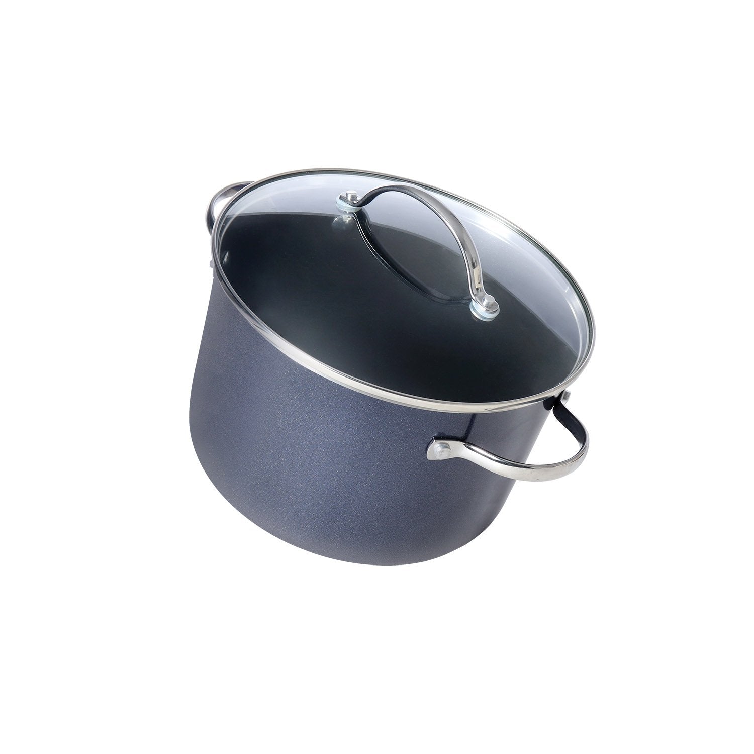 Meyer Luminescence Non-Stick 8pcs Cookware Set, Blue (Saucepan+Casserole/Biryani Pot+Frypan+Flat Tawa+Accessories)