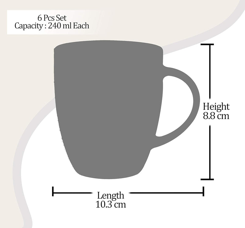 Marble Mug, 240 ml, Set of 6 (Treo by Milton)